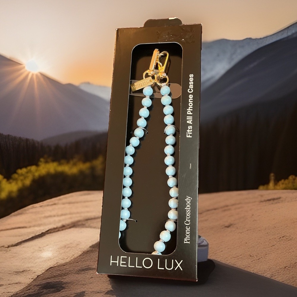 Hello Lux Beaded Crossbody - Blue Fits All Phone Cases , Hands-Free Phone